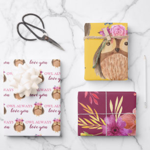 Owl Altijd van je papierbladen. Inpakpapier Vel