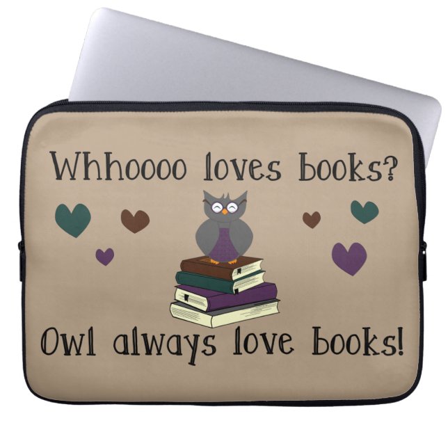 Owl Always Love Books Laptop Sleeve (Voorkant)