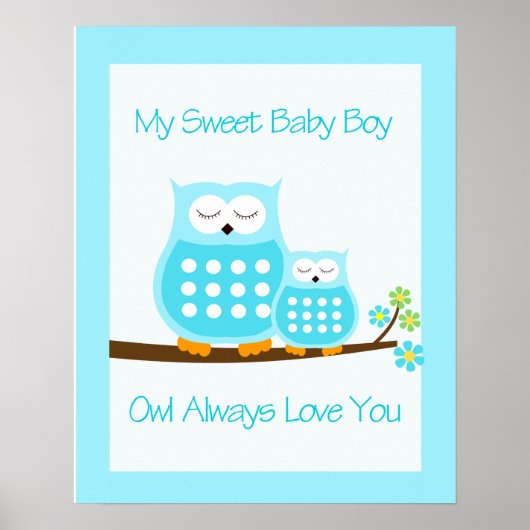 OWL Always Love you (Blauw) KUNSTDRUK 16x20 Poster (Voorkant)