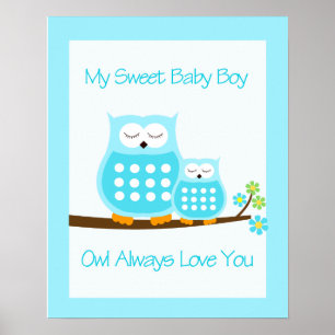 OWL Always Love you (Blauw)  MUURKUNSTDRUK 16x20 Poster