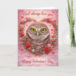 Owl Always Love You: Burrowing Owl Valentine’s Day Feestdagen Kaart