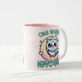 Owl always love you mug tweekleurige koffiemok (Voorkant rechts)