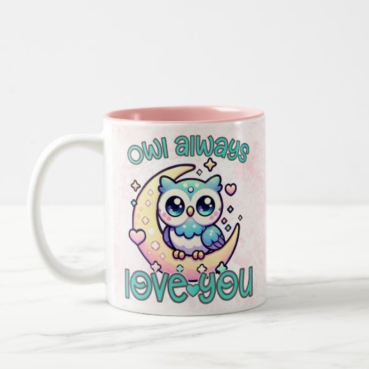 Owl always love you mug tweekleurige koffiemok (Links)