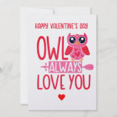 Owl Always Love You Printable Valentijnsdag Kaart (Voorkant)