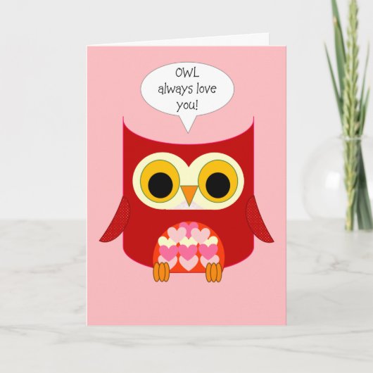 Owl Always Love You Valentijnsdag Kaart (Voorkant)