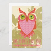 OWL ALWAYS LOVE YOU Valentines card Feestdagenkaart (Voorkant / Achterkant)