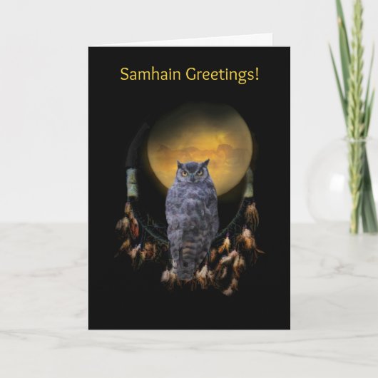 Owl and Dream Catcher Samhain Kaart (Voorkant)
