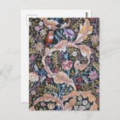 Owl and Flowers, William Morris Briefkaart (Voorkant / Achterkant)