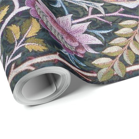 Owl and Flowers, William Morris Cadeaupapier (Rol Hoek)