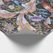 Owl and Flowers, William Morris Cadeaupapier (Hoek)