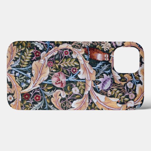 Owl and Flowers, William Morris Case-Mate iPhone Case (Achterkant (horizontaal))