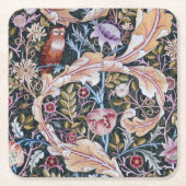 Owl and Flowers, William Morris Kartonnen Onderzetters (Voorkant)