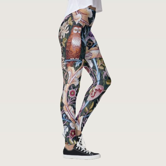 Owl and Flowers, William Morris Leggings (Rechts)