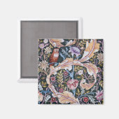 Owl and Flowers, William Morris Magneet (Voorkant / Achterkant)