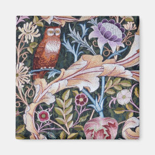 Owl and Flowers, William Morris Magnet