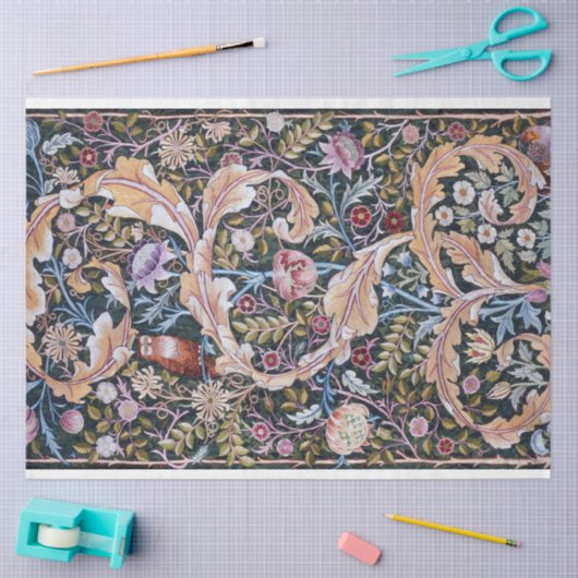 Owl and Flowers, William Morris Tissuepapier (Craft)