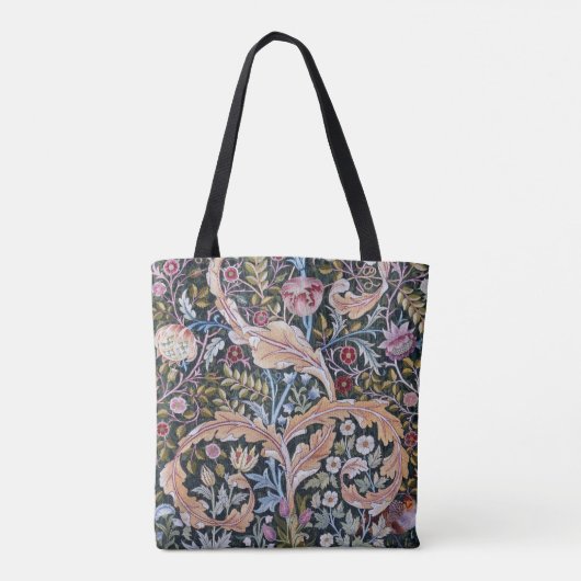 Owl and Flowers, William Morris Tote Bag (Achterkant)