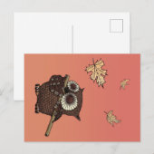 Owl Animals Art | An Owl On Old Paper Feestdagenkaart (Voorkant / Achterkant)