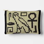 Owl Ankh Hieroglyphs Natural Artisan Crochet Print Etui (Voorkant)