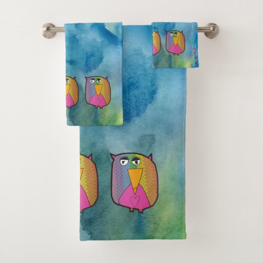 Owl "Art by Kids" Bad Handdoek (Insitu)
