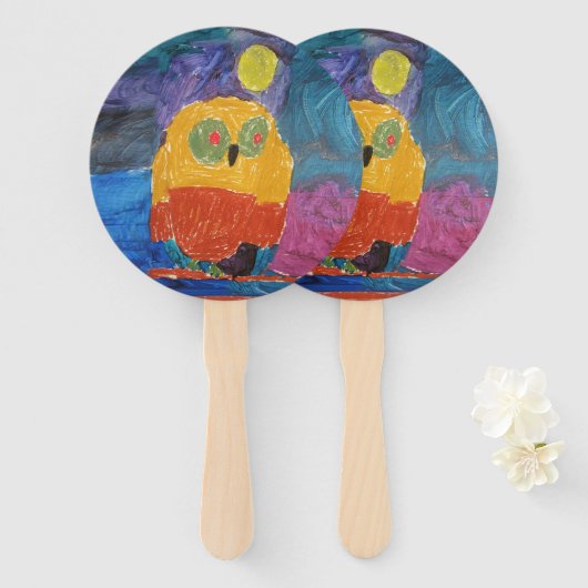 Owl "Art by Kids" Handwaaier (Voorkant en achterkant)
