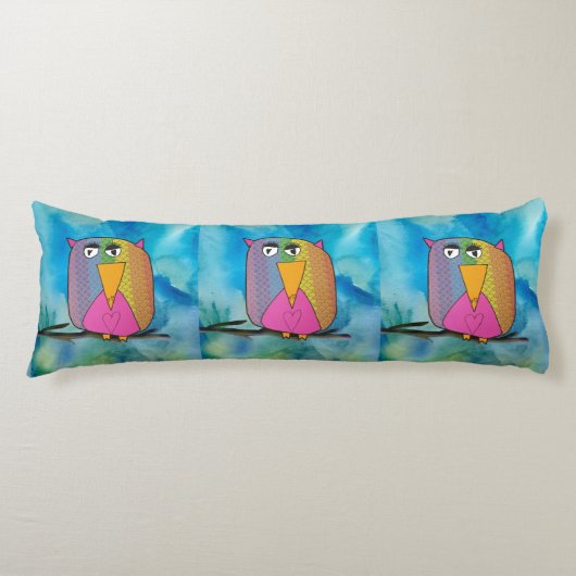 Owl "Art by Kids" Lichaamskussen (Voorkant)