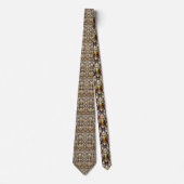 Owl Art Deco Necktie – Black & Gold Stropdas (Voorkant)