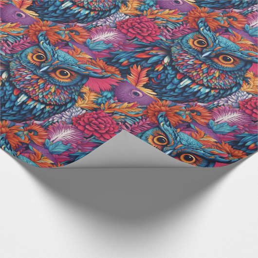 Owl Art Drawing Cadeaupapier (Hoek)