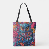 Owl Art Drawing Tote Bag (Achterkant)