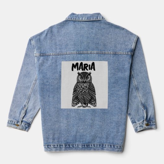 OWL ART GEPERSONALISEERDE Denim Jean Jacket (Achterkant)