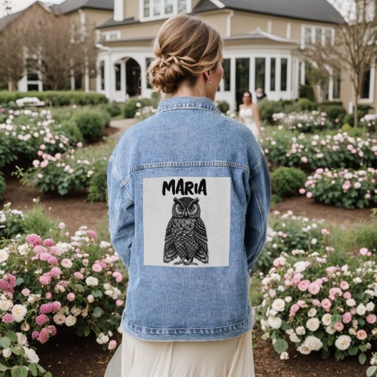 OWL ART GEPERSONALISEERDE Denim Jean Jacket (Huwelijk Achterkant)