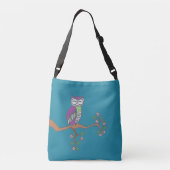 Owl Art Night Blue Crossbody Tas (Achterkant)