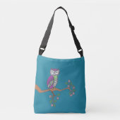 Owl Art Night Blue Crossbody Tas (Voorkant)