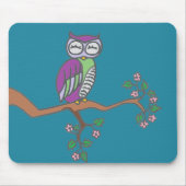Owl Art Night Blue Muismat (Voorkant)