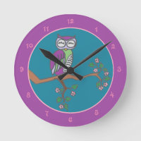 Owl Art Night Blue