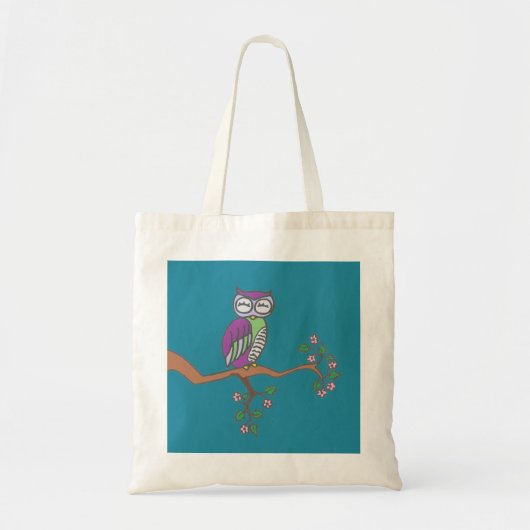 Owl Art Night Blue Tote Bag (Voorkant)
