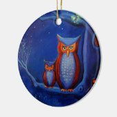 Owl Art Ornament - "The Forest at night" (Links)