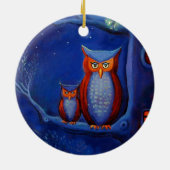 Owl Art Ornament - "The Forest at night" (Achterkant)