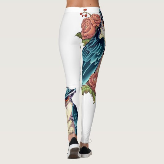 Owl Art Tattoo Design Dames Leggings (Achterkant)