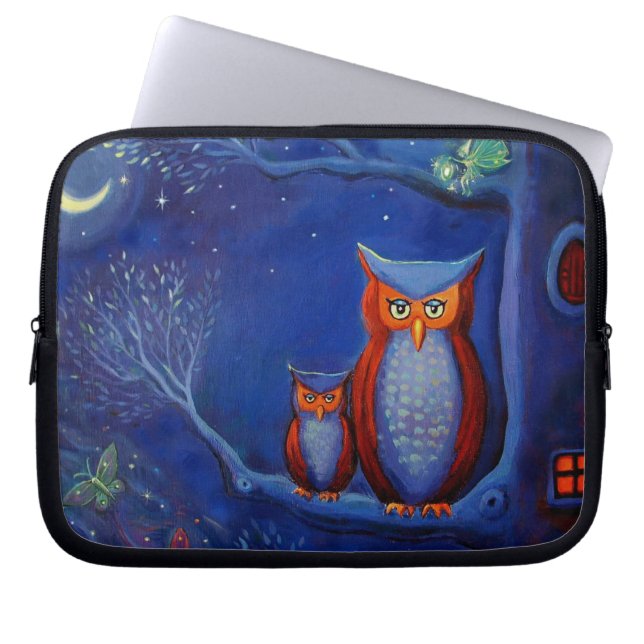 Owl Art "The Forest At Night"-laptop Hoesje Laptop Sleeve (Voorkant)