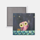 Owl Art - Vang een vallende ster Magneet (Voorkant / Achterkant)
