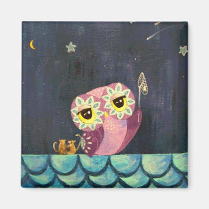 Owl Art - Vang een vallende ster Magneet