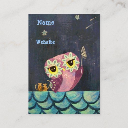 Owl Art — Vang een vallende ster Visitekaartje (Voorkant)