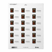 Owl at Night with a Full Moon Address Etiket (Full Sheet)