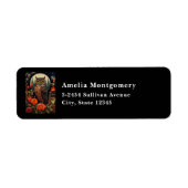 Owl at Night with a Full Moon - Address Etiket (Voorkant)