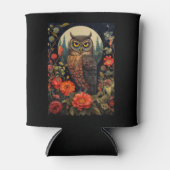 Owl at Night with a Full Moon Blikjeskoeler (Voorkant)