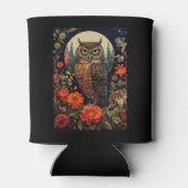 Owl at Night with a Full Moon Blikjeskoeler (Achterkant)