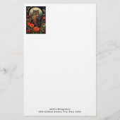 Owl at Night with a Full Moon Briefpapier (Voorkant)