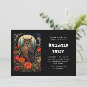 Owl at Night with a Full Moon Halloween Kaart (Staand voorkant)