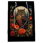 Owl at Night with a Full Moon Medium Cadeauzakje (Voorkant)